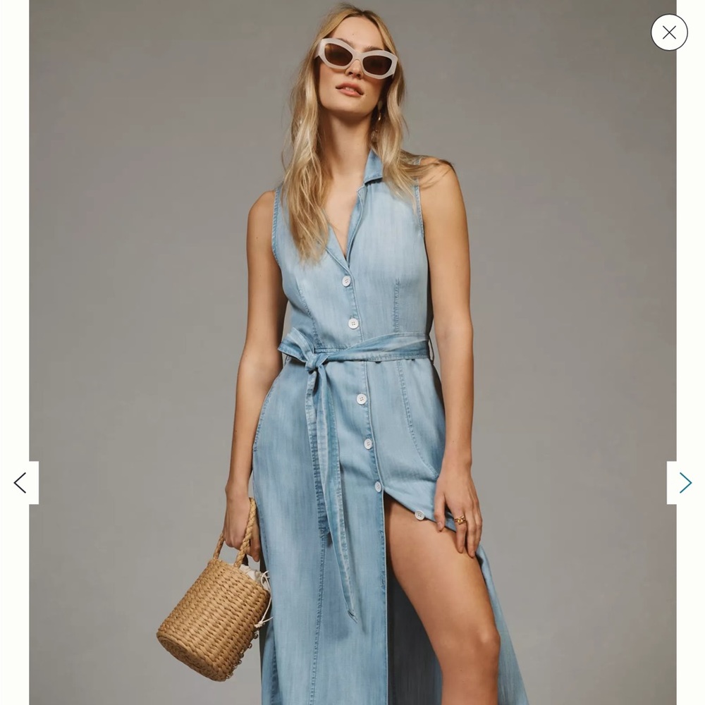 NWT Gap chambray sleeveless shirt dress